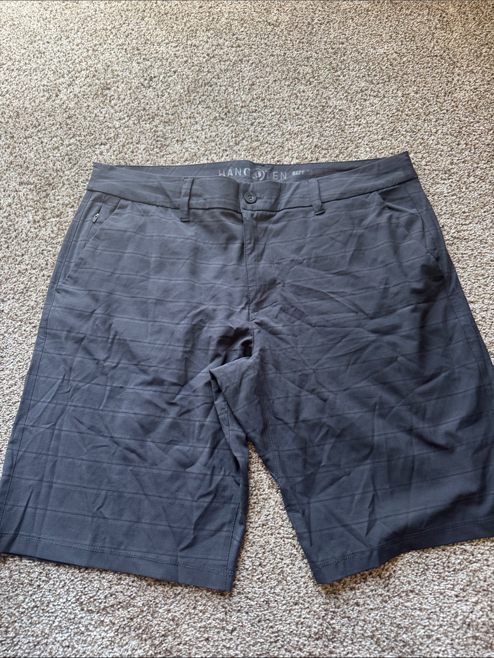 Hang Ten Men's Black Flat-Front Performance Shorts